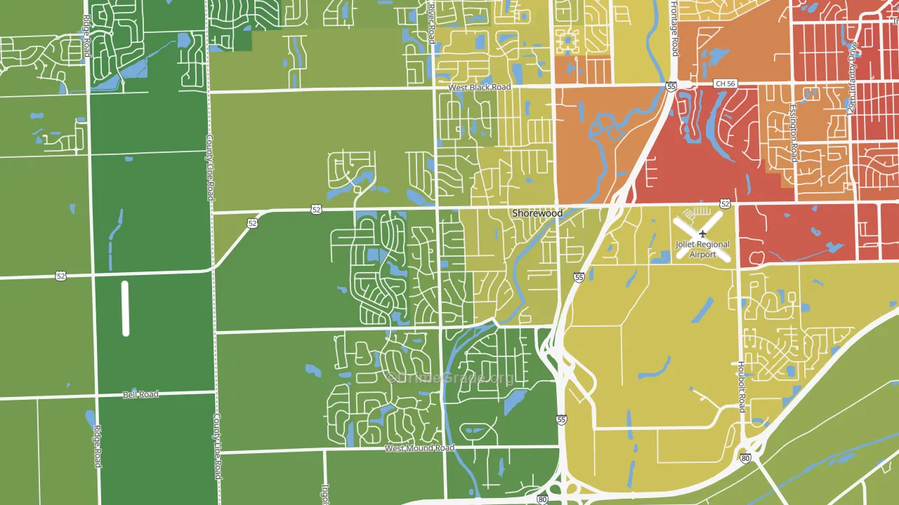 60404, IL Map of Vehicle Theft Rates