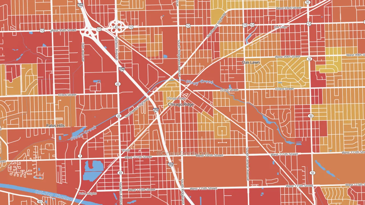 60415, IL Map of Vehicle Theft Rates