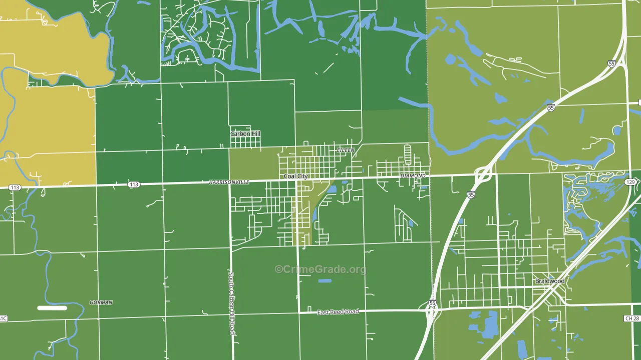 60416, IL Map of Vehicle Theft Rates