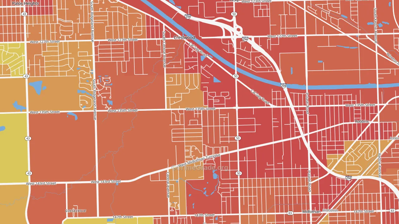 60418, IL Map of Vehicle Theft Rates