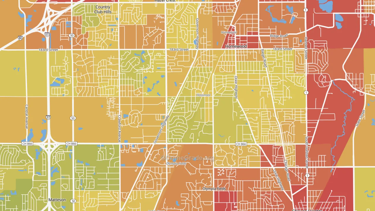 60422, IL Map of Vehicle Theft Rates