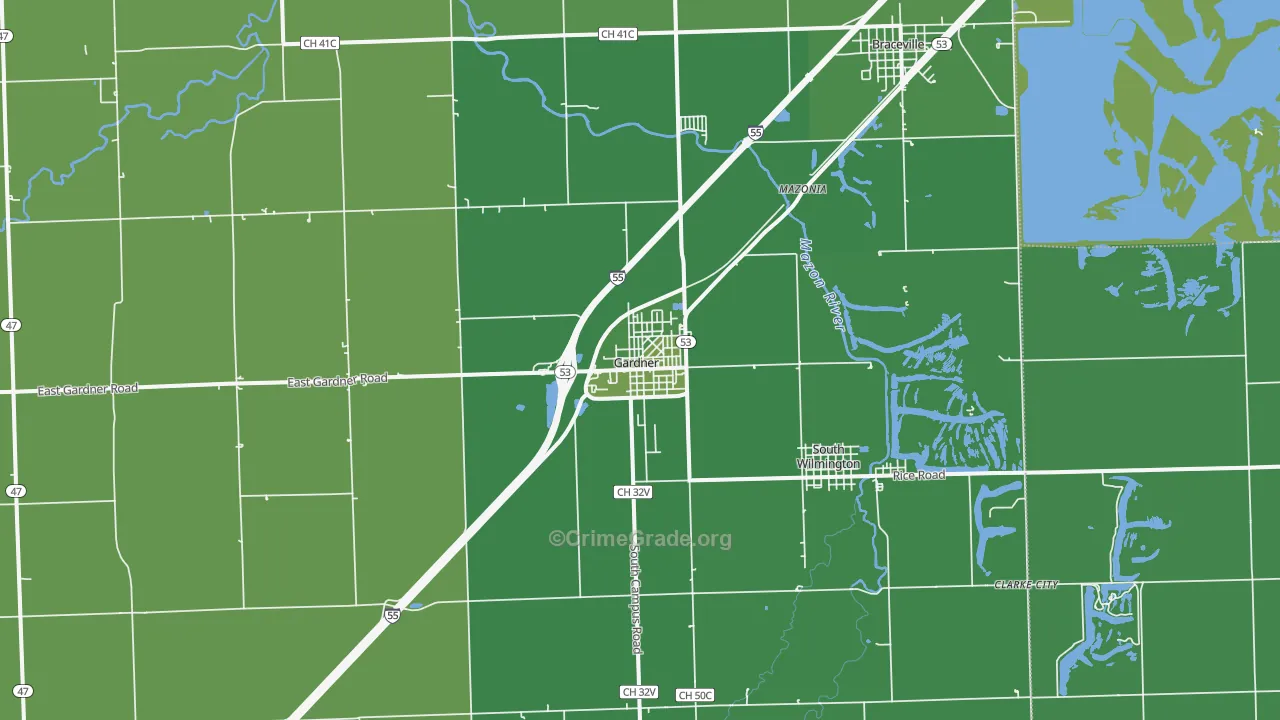 60424, IL Map of Vehicle Theft Rates