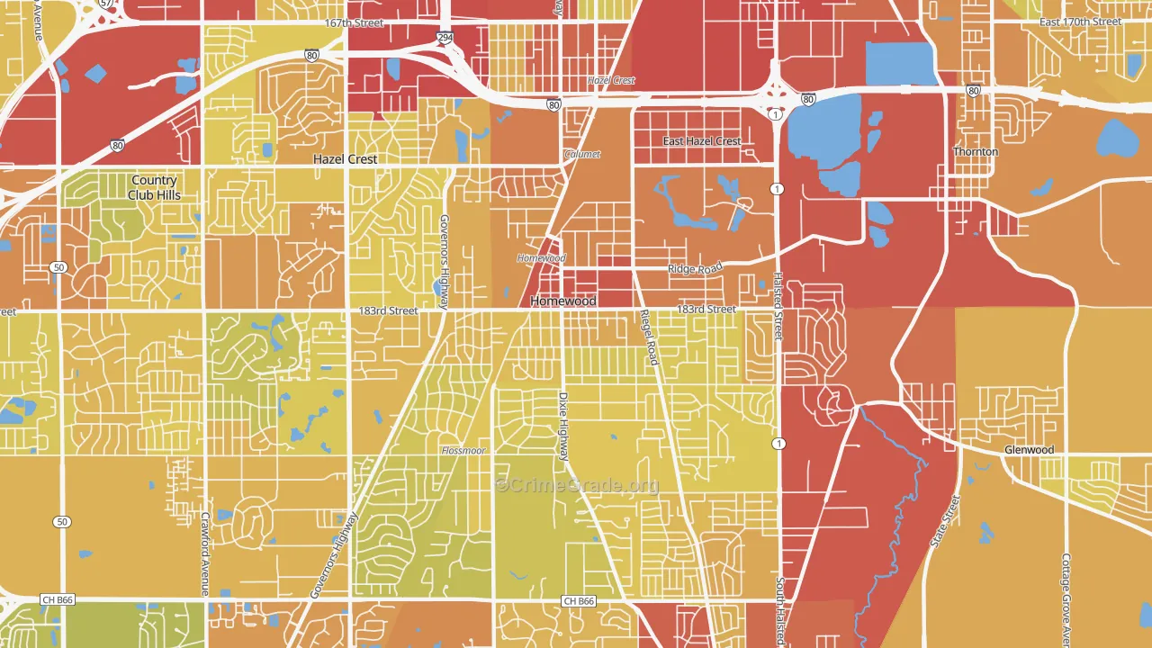 60430, IL Map of Vehicle Theft Rates