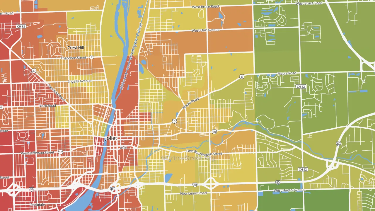 60432, IL Map of Vehicle Theft Rates