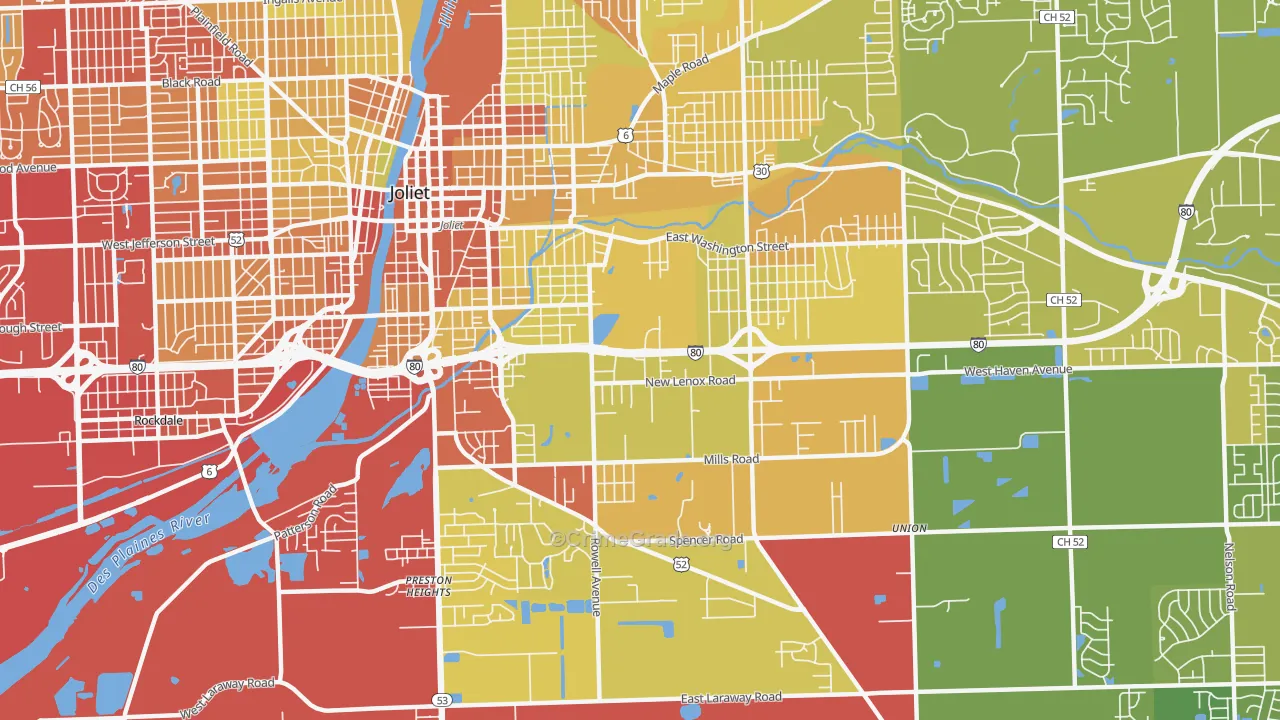 60433, IL Map of Vehicle Theft Rates
