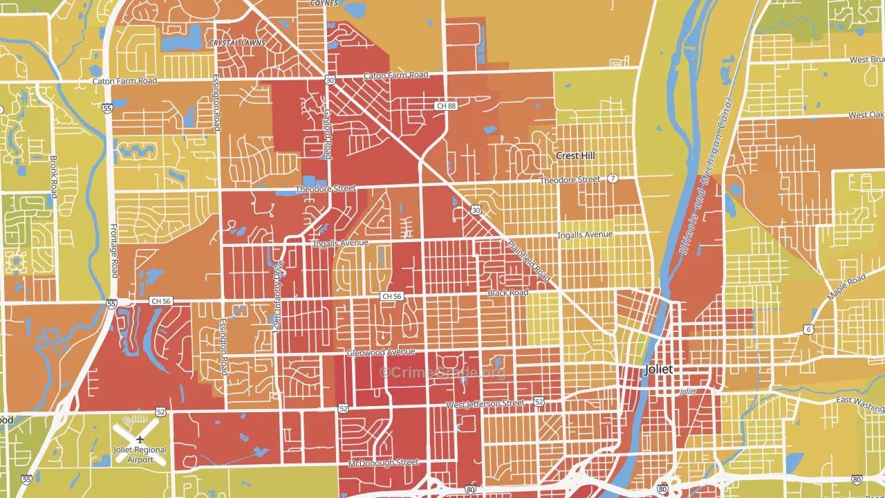 60435, IL Map of Vehicle Theft Rates