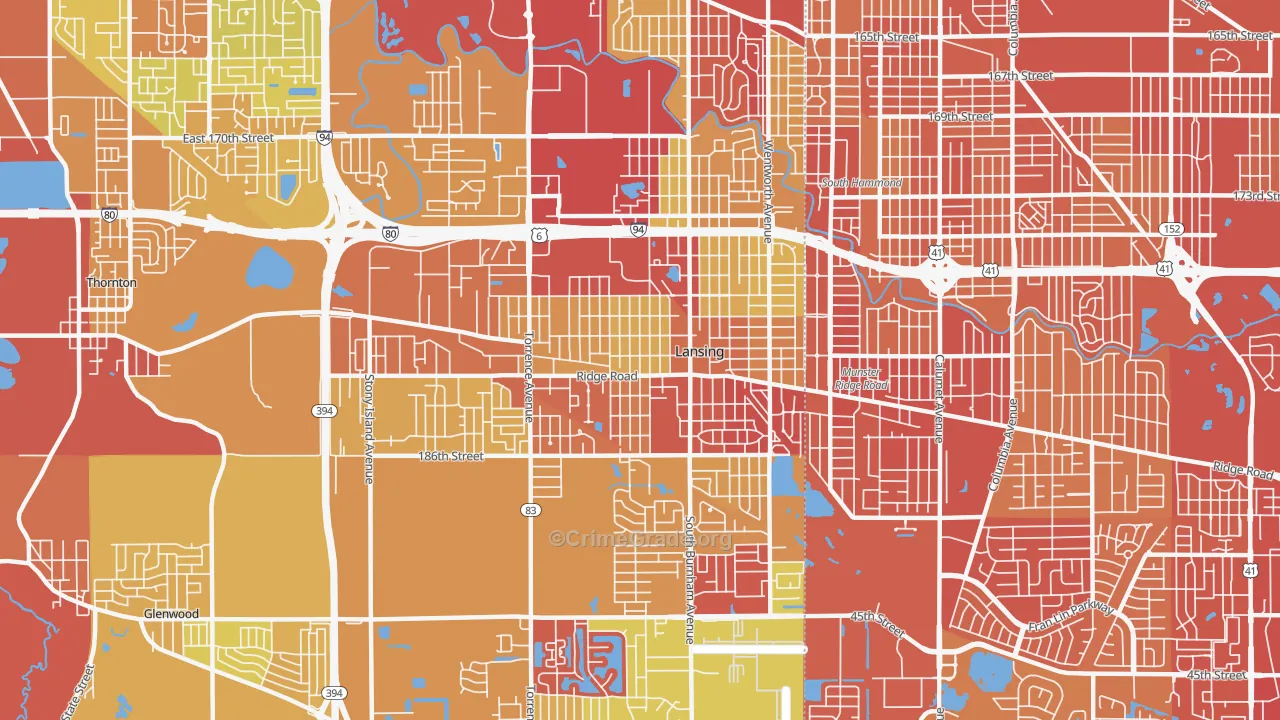 60438, IL Map of Vehicle Theft Rates