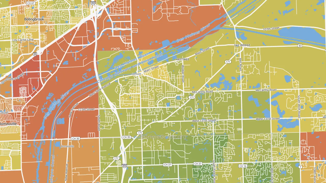 60439, IL Map of Vehicle Theft Rates