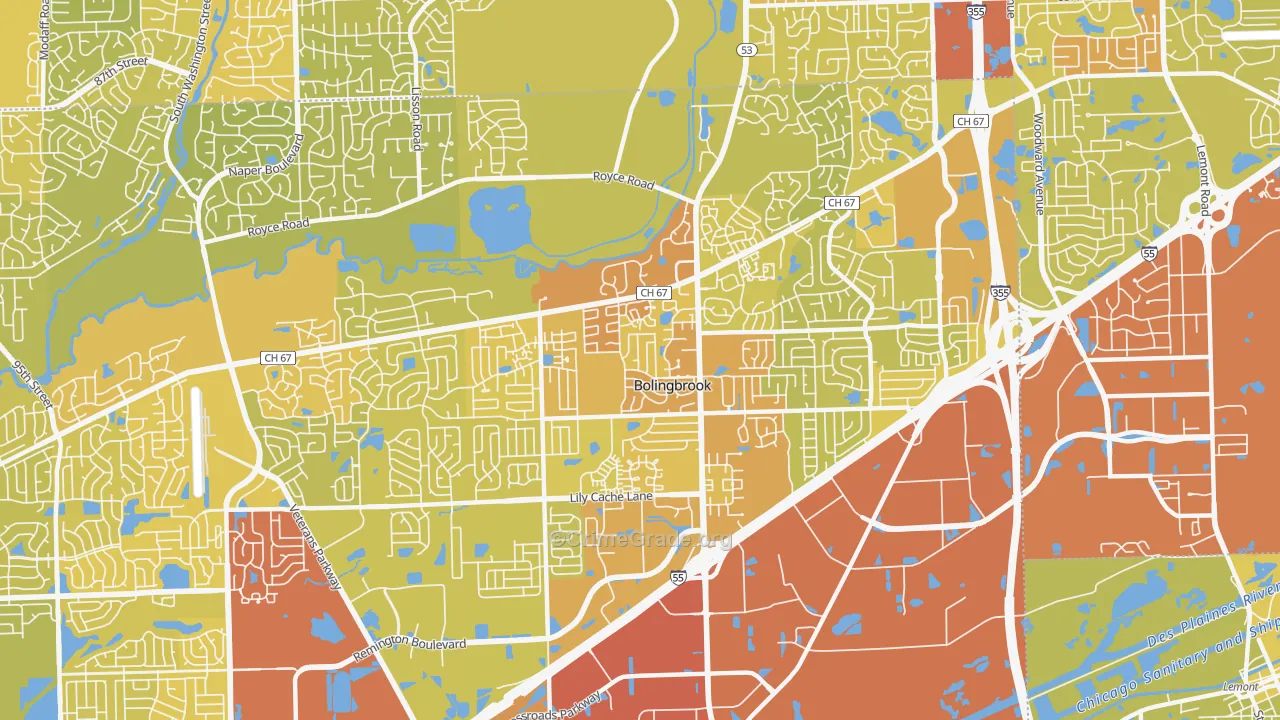 60440, IL Map of Vehicle Theft Rates