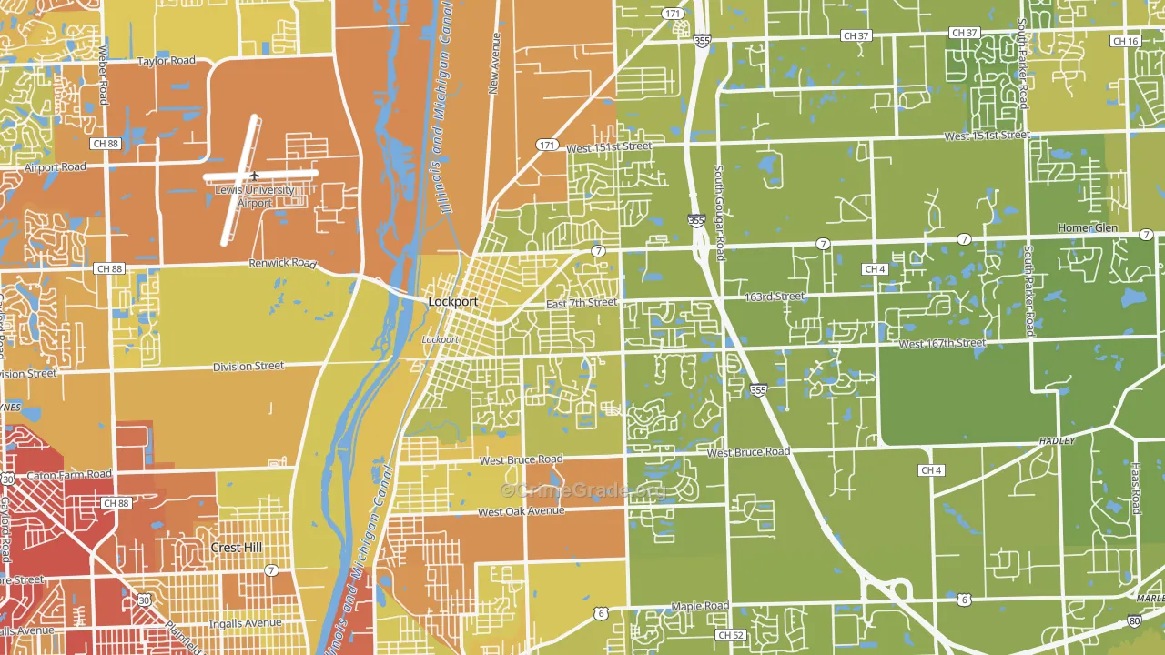 60441, IL Map of Vehicle Theft Rates