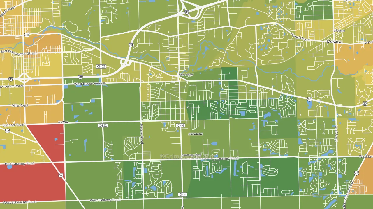 60451, IL Map of Vehicle Theft Rates
