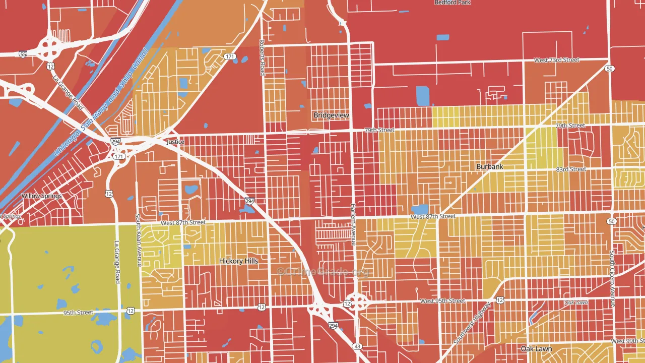 60455, IL Map of Vehicle Theft Rates