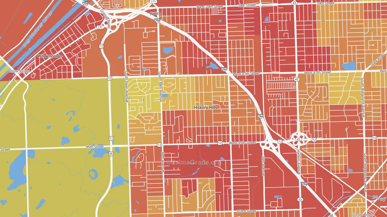 60457, IL Map of Vehicle Theft Rates