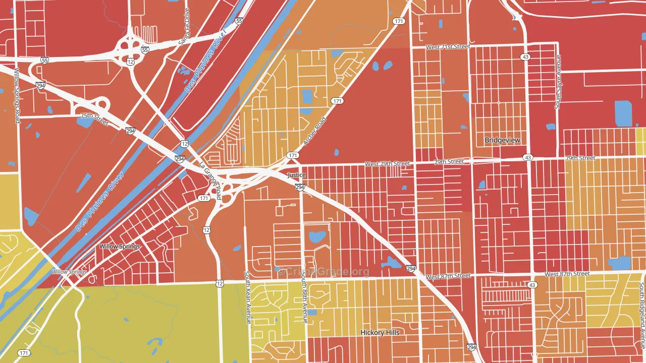 60458, IL Map of Vehicle Theft Rates
