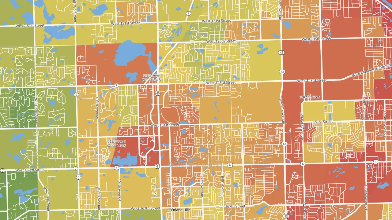 60462, IL Map of Vehicle Theft Rates