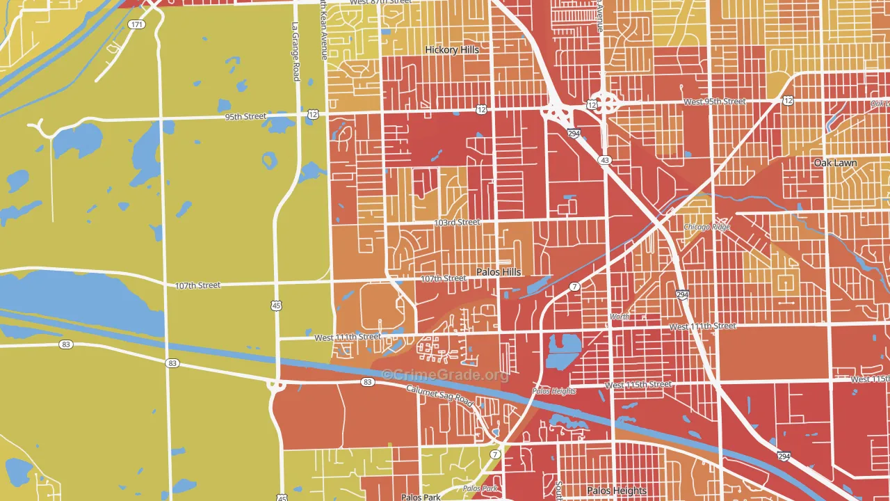 60465, IL Map of Vehicle Theft Rates