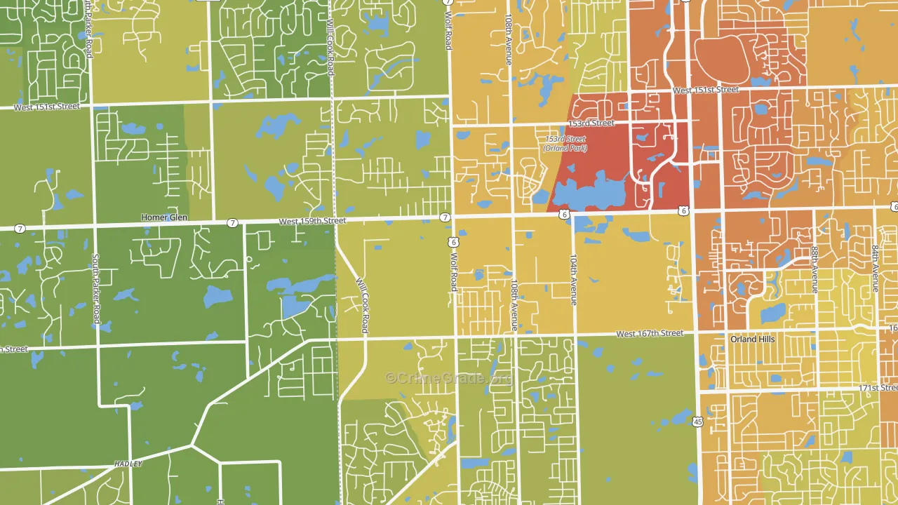 60467, IL Map of Vehicle Theft Rates