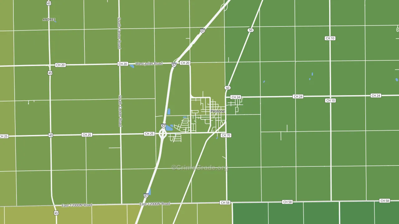 60468, IL Map of Vehicle Theft Rates