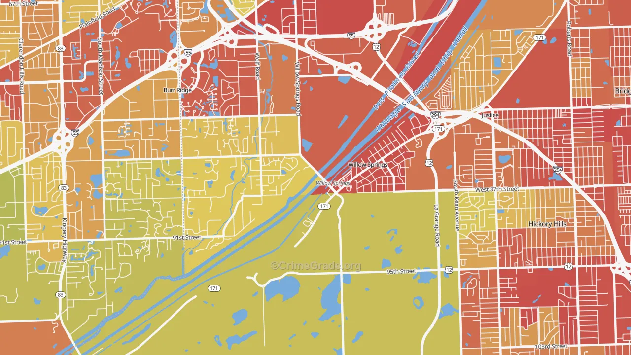 60480, IL Map of Vehicle Theft Rates