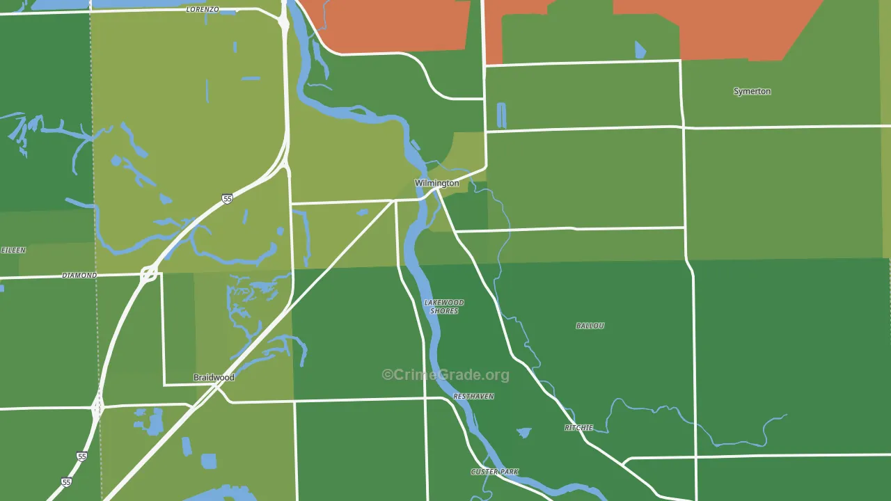 60481, IL Map of Vehicle Theft Rates
