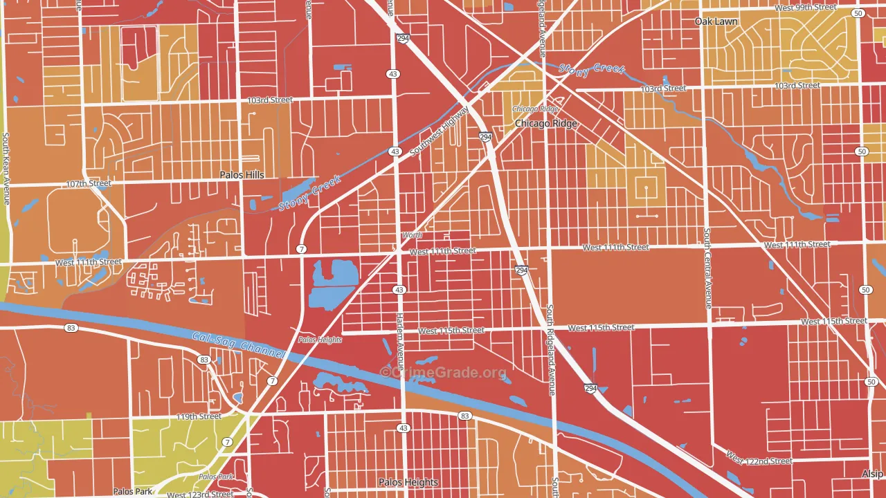 60482, IL Map of Vehicle Theft Rates