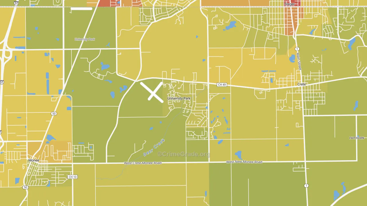 60484, IL Map of Vehicle Theft Rates