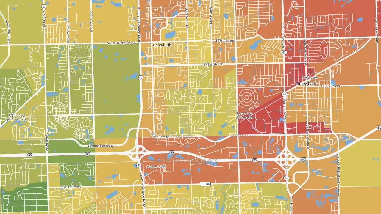 60487, IL Map of Vehicle Theft Rates