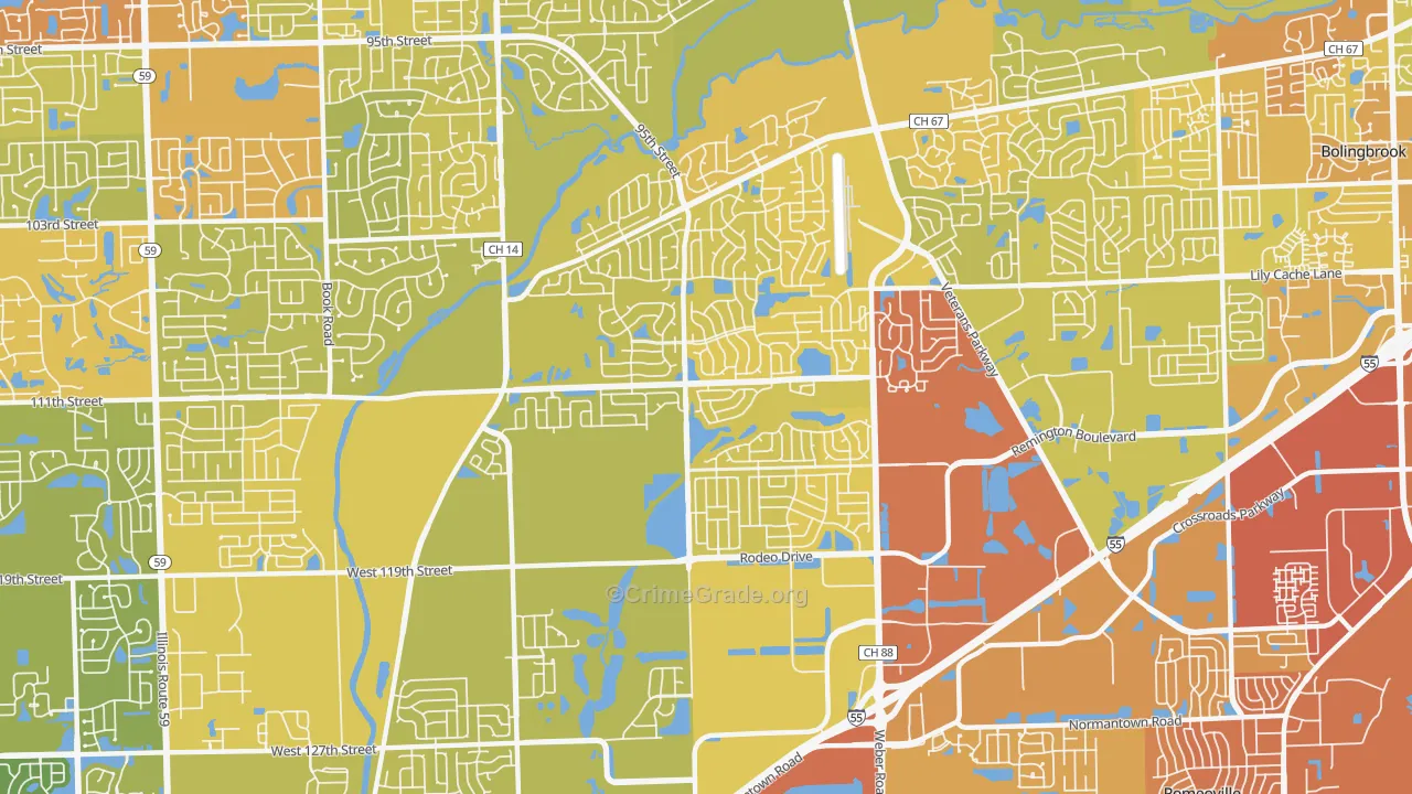 60490, IL Map of Vehicle Theft Rates
