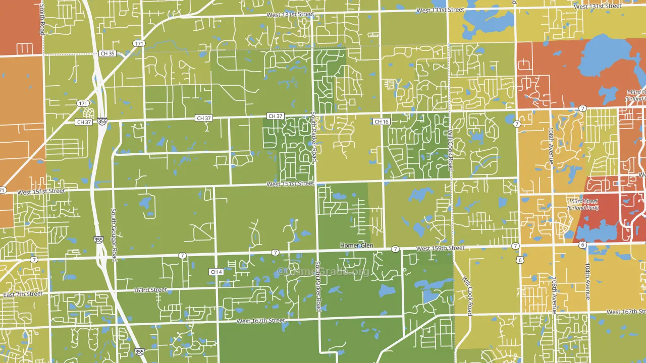 60491, IL Map of Vehicle Theft Rates