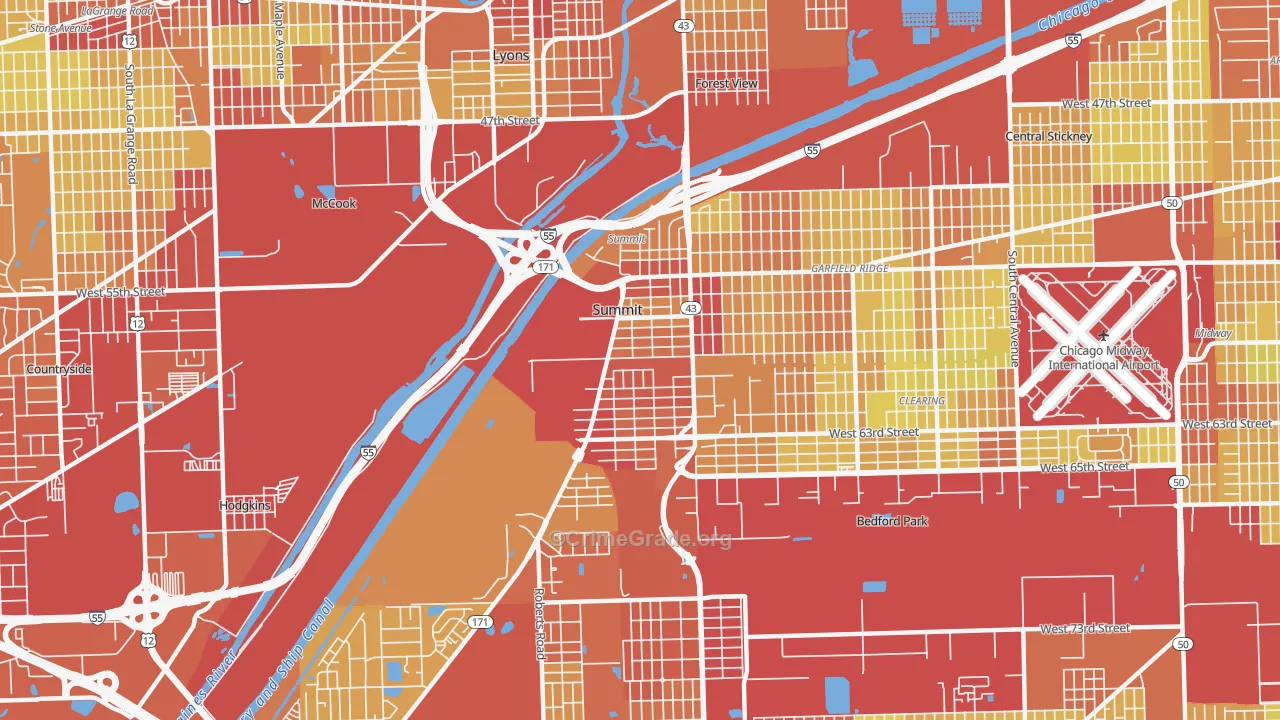 60501, IL Map of Vehicle Theft Rates