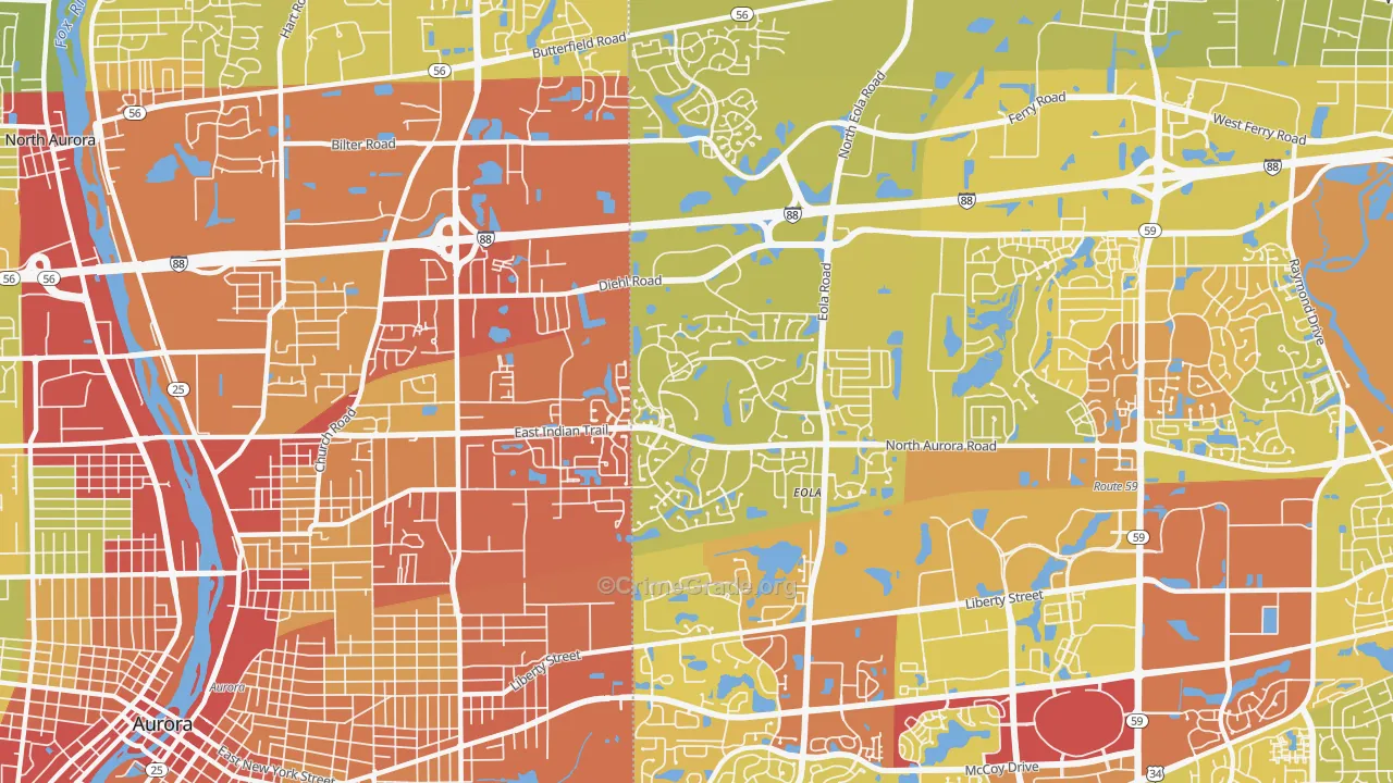 60502, IL Map of Vehicle Theft Rates