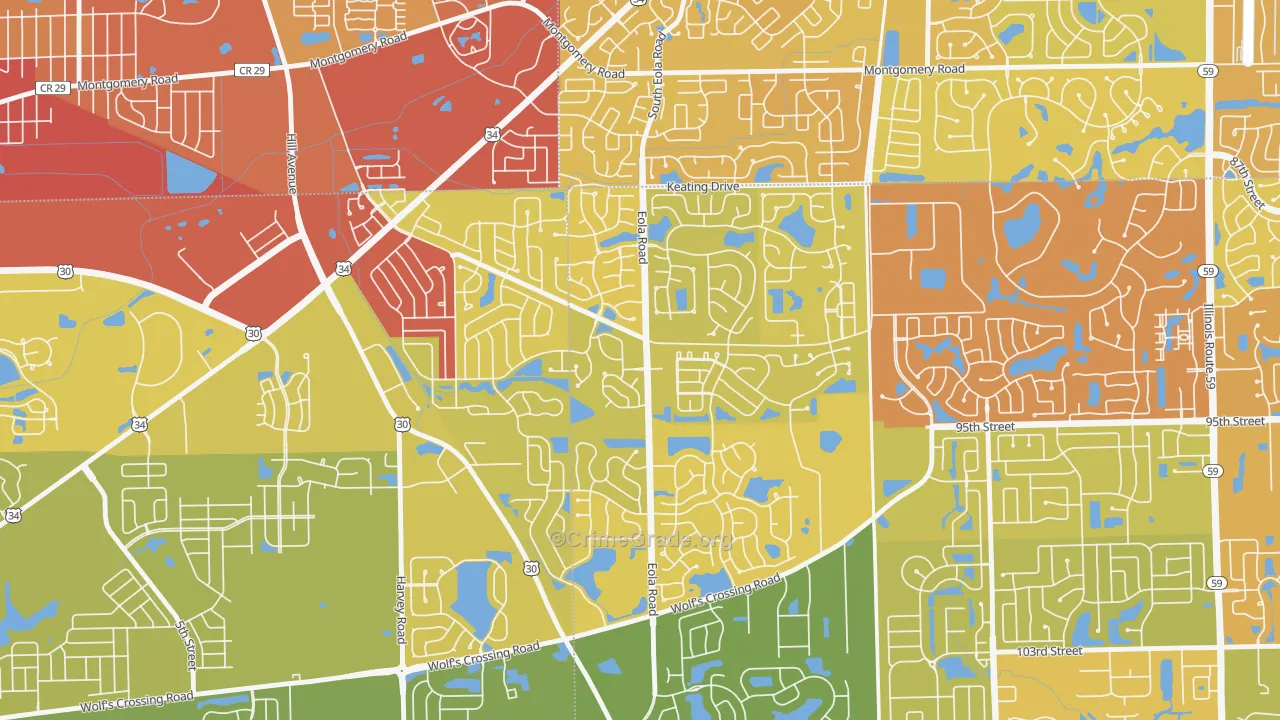 60503, IL Map of Vehicle Theft Rates