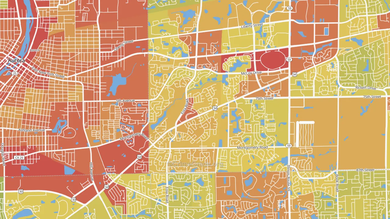 60504, IL Map of Vehicle Theft Rates