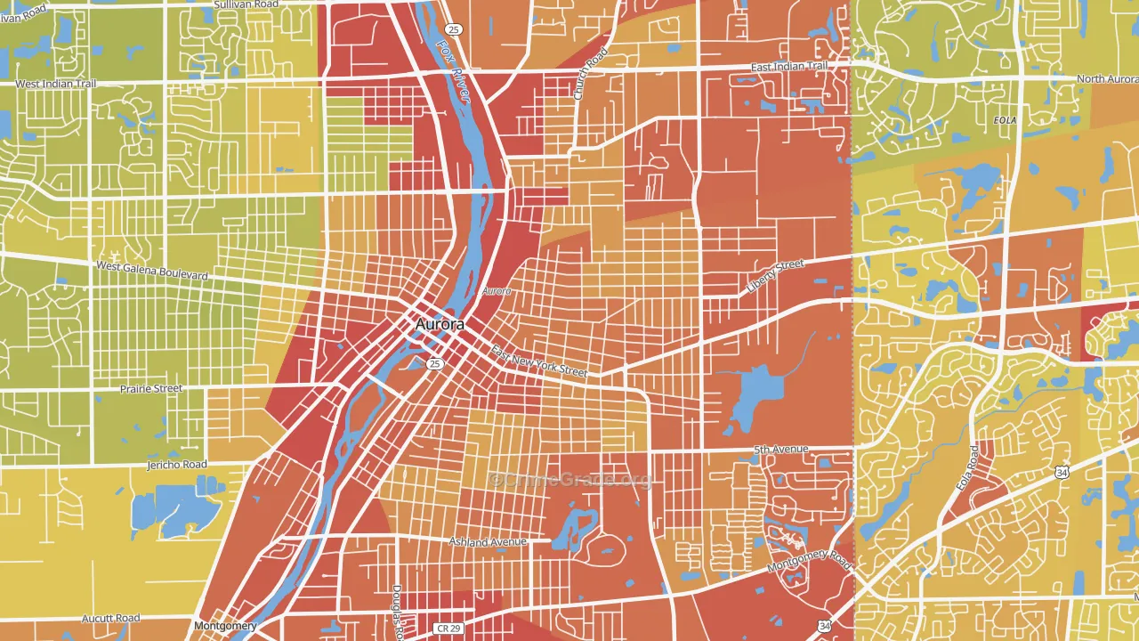 60505, IL Map of Vehicle Theft Rates