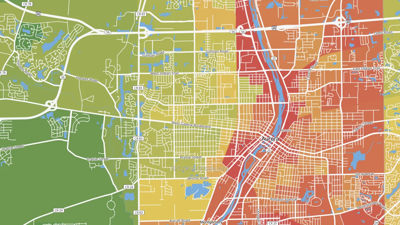 60506, IL Map of Vehicle Theft Rates
