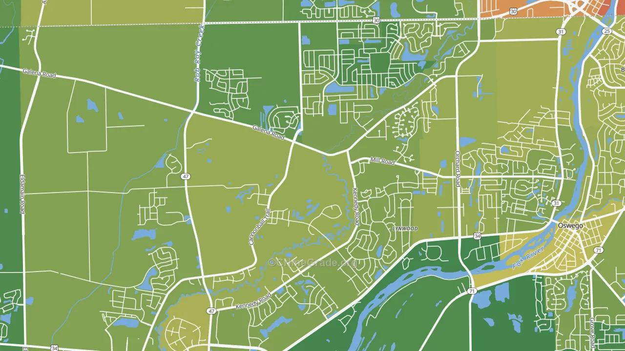 60512, IL Map of Vehicle Theft Rates