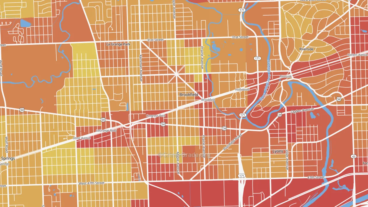 60513, IL Map of Vehicle Theft Rates