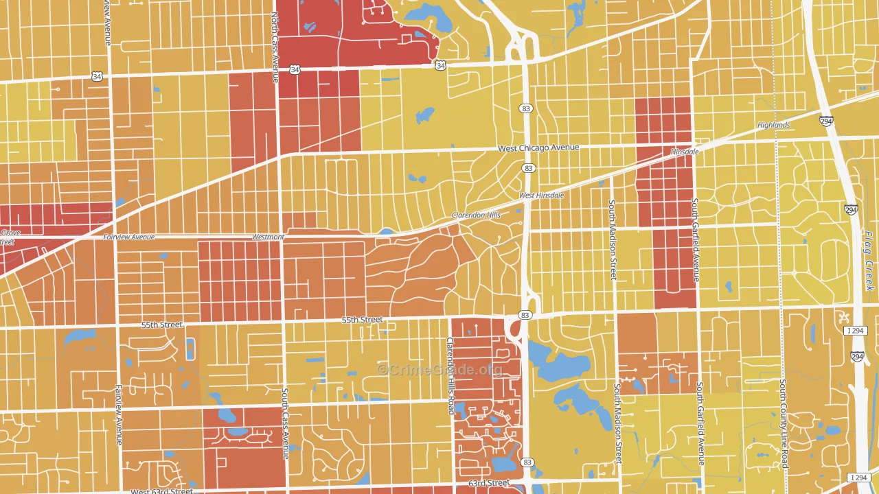 60514, IL Map of Vehicle Theft Rates