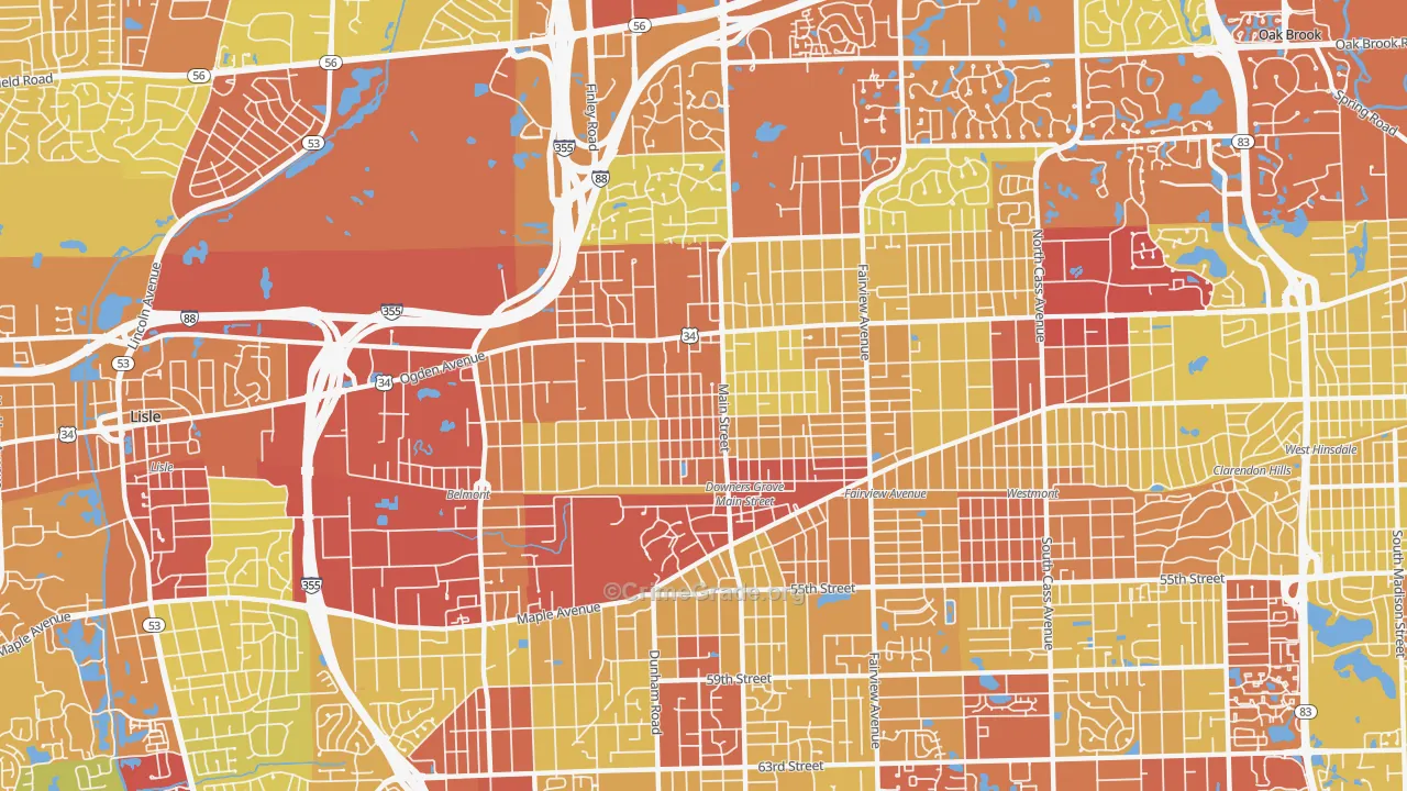 60515, IL Map of Vehicle Theft Rates