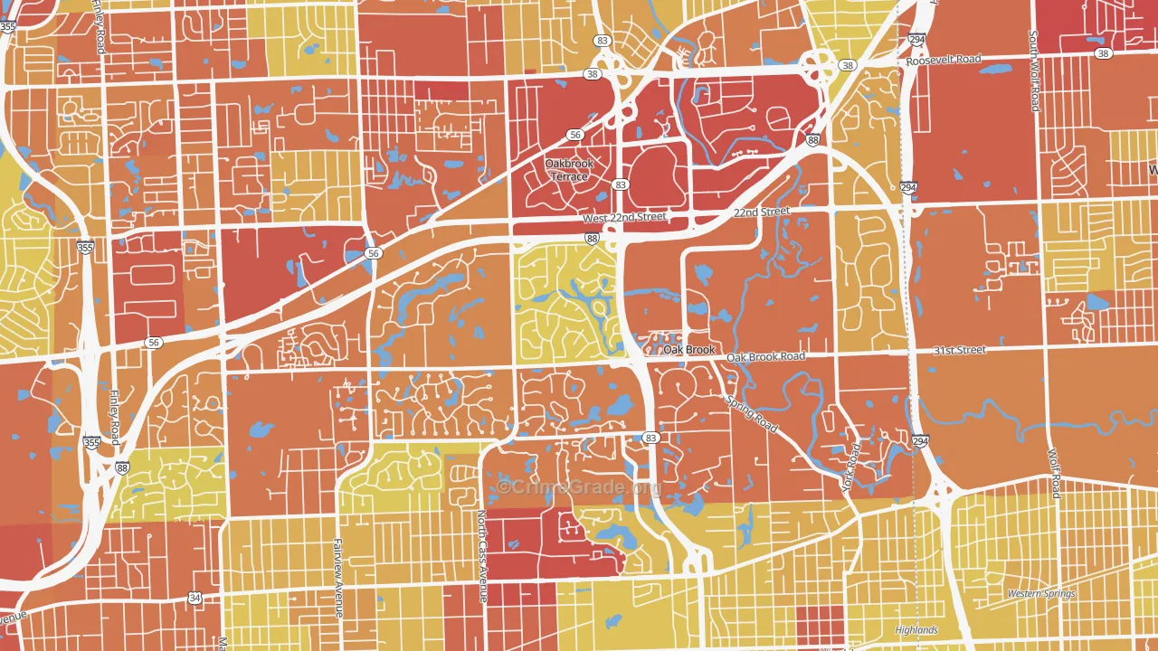 60523, IL Map of Vehicle Theft Rates