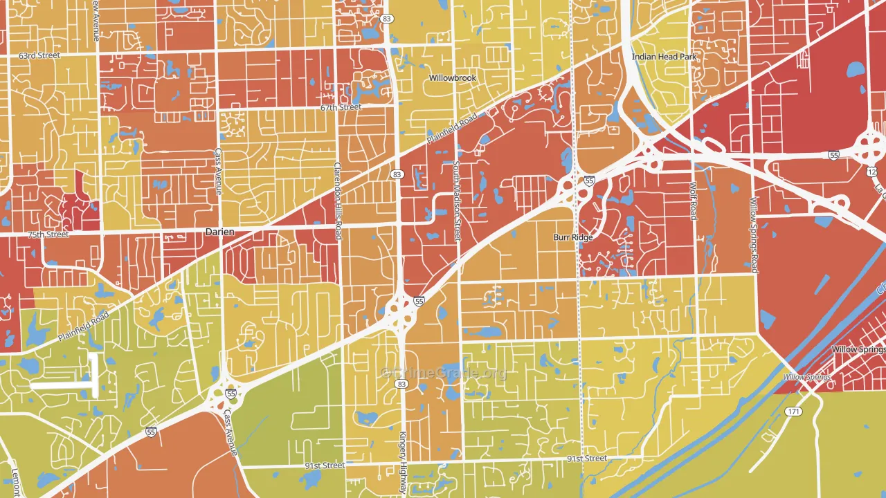 60527, IL Map of Vehicle Theft Rates