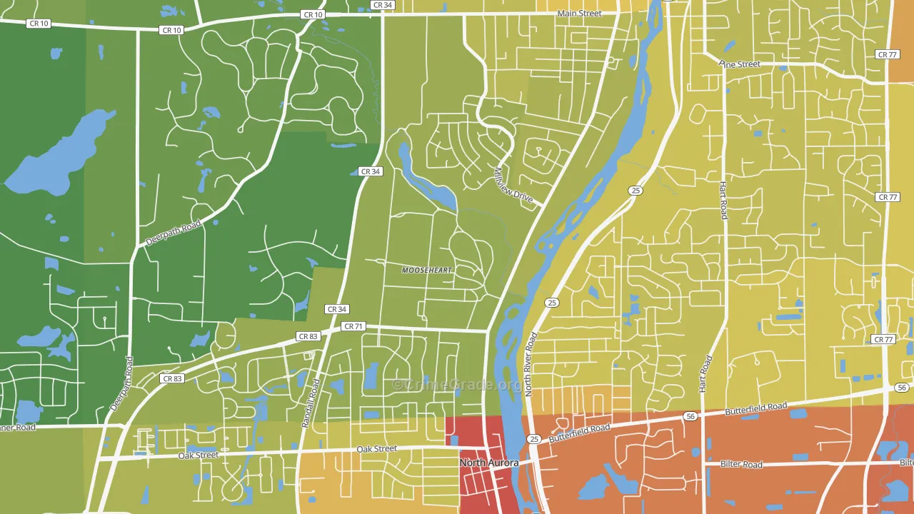 60539, IL Map of Vehicle Theft Rates