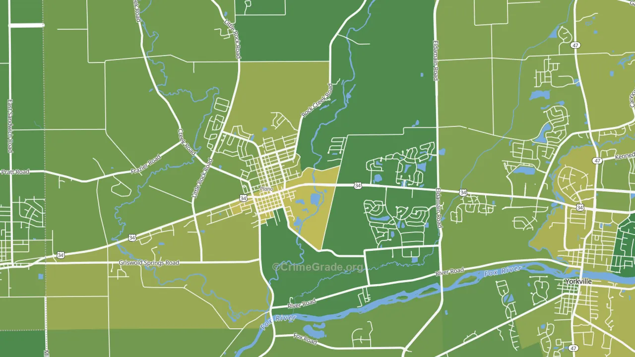 60545, IL Map of Vehicle Theft Rates