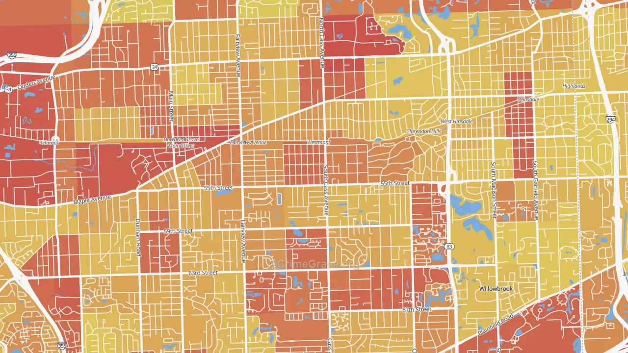 60559, IL Map of Vehicle Theft Rates