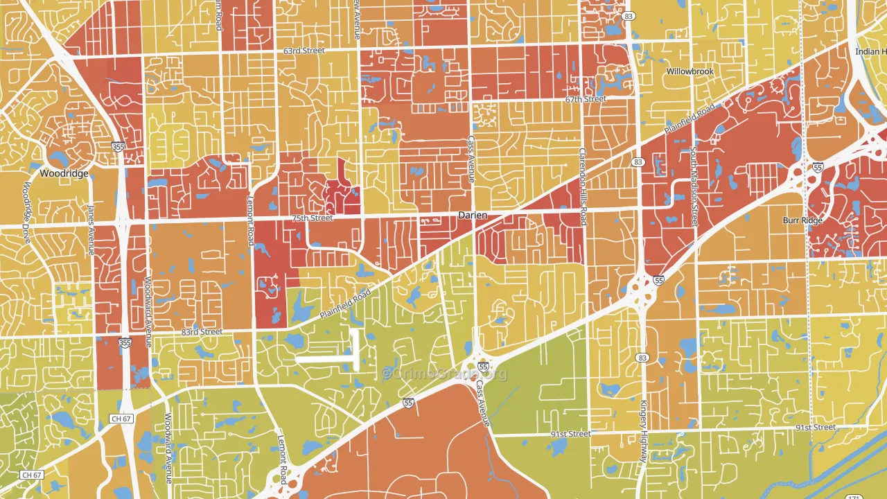 60561, IL Map of Vehicle Theft Rates