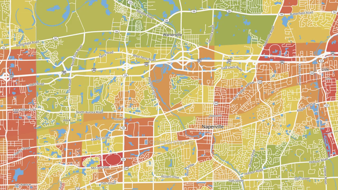 60563, IL Map of Vehicle Theft Rates