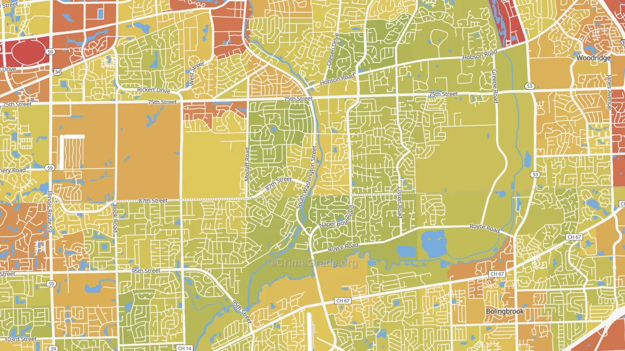 60565, IL Map of Vehicle Theft Rates