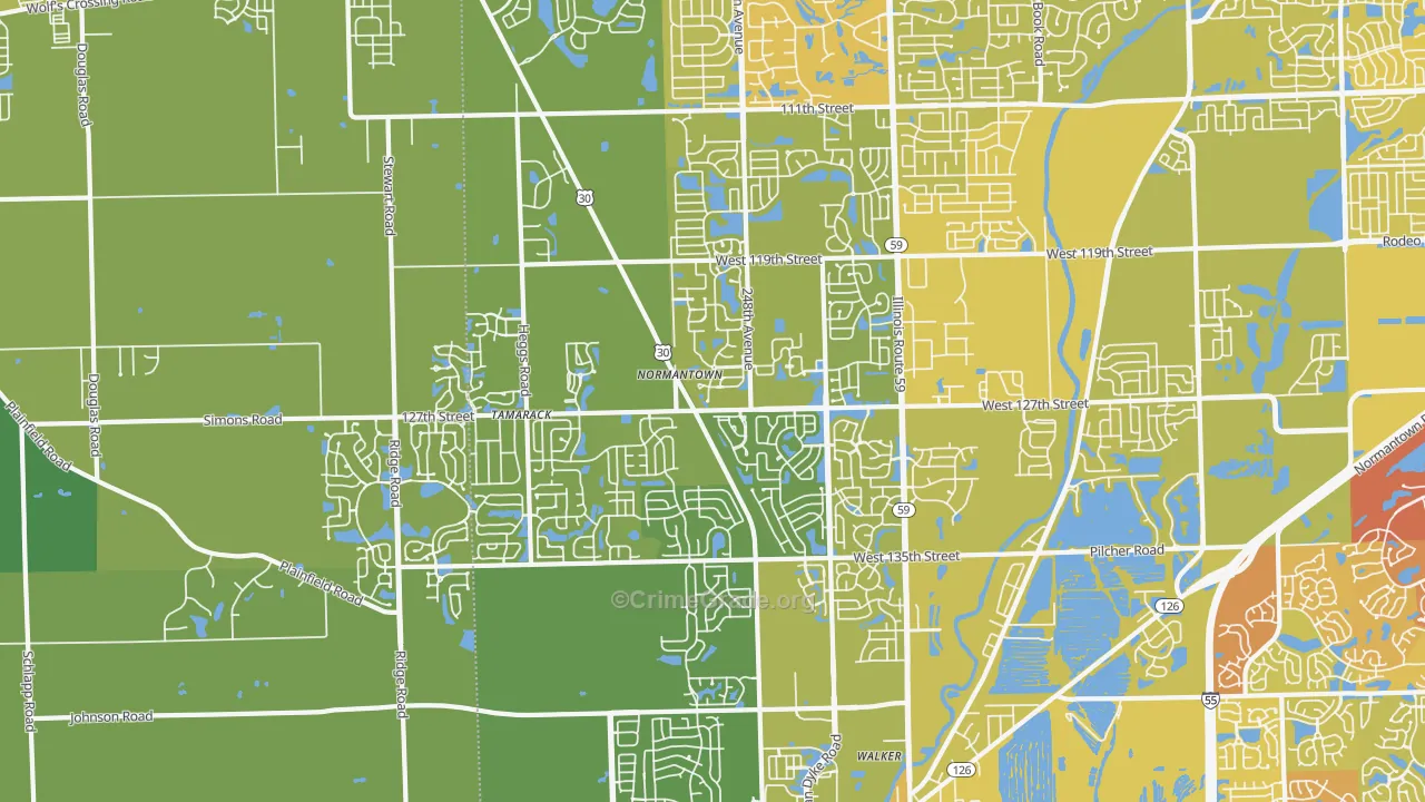 60585, IL Map of Vehicle Theft Rates