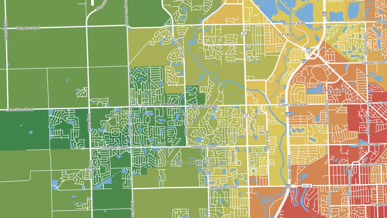 60586, IL Map of Vehicle Theft Rates