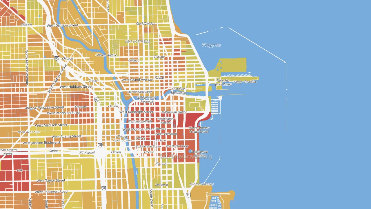 60601, IL Map of Vehicle Theft Rates